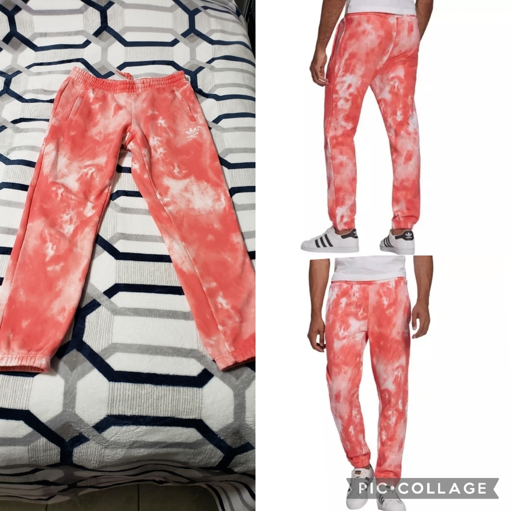 🟥Adidas Originals Men Women Adicolor Essentials Trefoil Pants Red Coral Large L